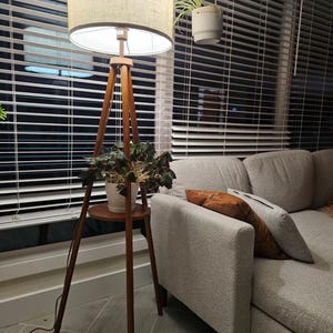 Wood Tripod Floor Lamp, Mid Century Floor Lamp, Floor Lamp, Modern Tripod Floor Lamp