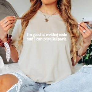 Grappig programmeer-T-shirt: codering en parallel parkeren sarcasme afbeelding 5