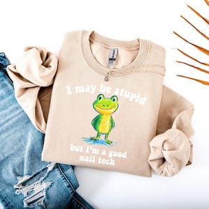 Funny Frog Nail Tech Sweatshirt: Cosmetology Gift