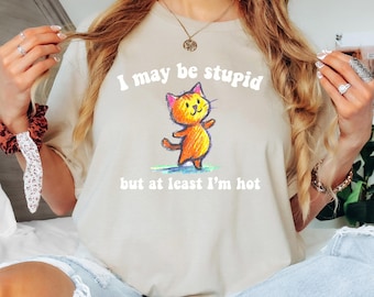 Camiseta con gráfico de gato divertido: camiseta con meme sarcástico