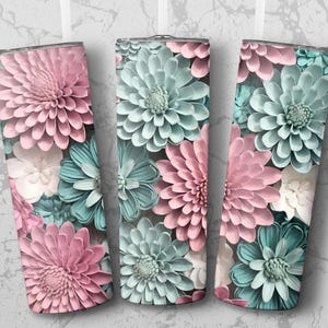 Floral Digital Paper Pack, Floral Backgrounds, Scrapbooking Papers, Pink and Teal Flowers, Digital Download, Instant Download