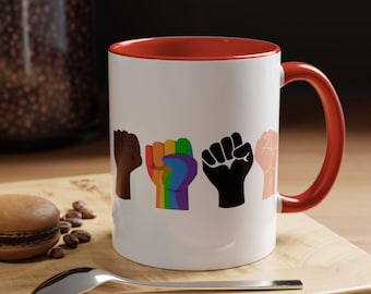 Taza de café, Lucha por la justicia, Taza inclusiva, Regalo de justicia social, Taza antirracista, Taza de protesta activista, Taza de igualdad