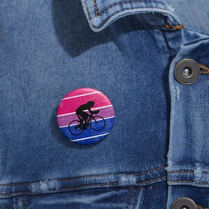 Bi-Cycling Pin| Funny Bisexual Pride Enamel Pin | LGBTQ+ Wordplay | Queer Bike Rider Gift