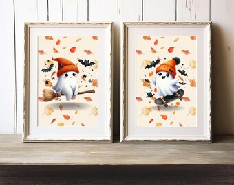 Kick, Push, then Coast- "Everyday Ghosties" Falloween Series - Digital Prints