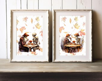 The Neighbors - Autumn At the Café Falloween Series - Digital Prints