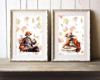 The lovers - Autumn At the Café Falloween Series - Digital Prints