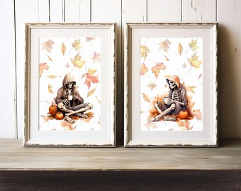 The Siblings- Autumn At the Café Falloween Series - Digital Prints