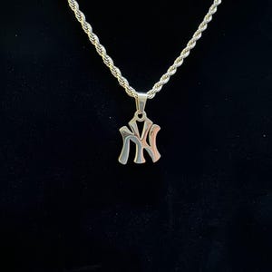 Collar de oro de Nueva York, collar de cuerda de oro de Nueva York, collar de Nueva York, colgante de Nueva York, collar de Nueva York, béisbol, collar de los Yankees de Nueva York - Nueva York - Regalo del Día del Padre
