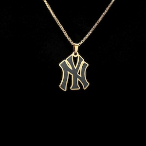 Collar de Nueva York, collar de los Yankees de Nueva York, colgante de Nueva York, collar de béisbol, cadena de oro, collar hecho a mano, regalo para él, regalo para el Día del Padre