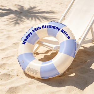 Personalized Pool Float/Swim Ring,Custom Pool Float Birthday Gift for Her,Pool Party Supplies,Trendy Pattern Inflatable Pool Float Tube