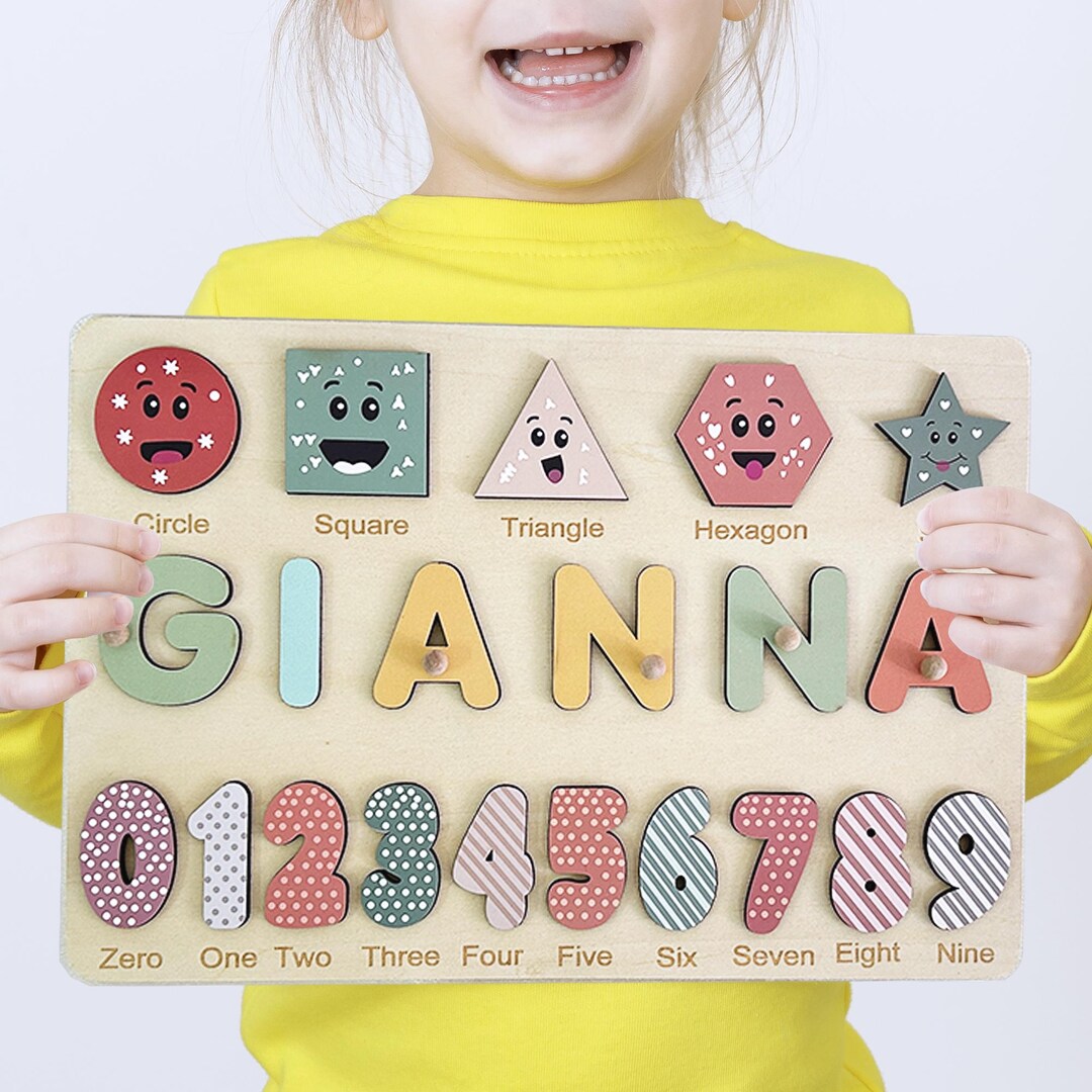 Personalized Name Puzzle For Toddlers - Custom Wooden Educational Busy Board 1-5 Years