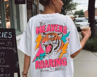 The Heavens are Roaring Shirt | Retro Boho Bible Verse Tee Psalm 19:1 | Womens Christian Mom Jesus Lover Gift