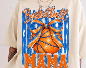 Basketball Mom Shirt, Preppy Coquette Sports Mom Tee, Basketball mama Game Day Tshirt, School Basketball Support Gift