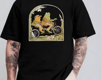 Frosch und Kröte Shirt, 90er Jahre Frosch Vintage Ästhetik Shirt, Y2k Shirt, Natur Liebhaber Anime Cottagecore Fahrrad Shirt, Geschenk für Kröte Liebhaber