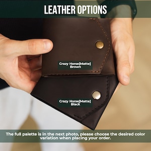 Leather Cash Wallet, Handmade Slim Card&Cash Holder, Minimalist Bifold Wallet, Personalized Wallet, Gift for Boyfriend