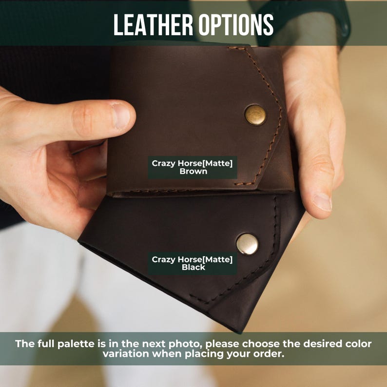 Leather Cash Wallet, Handmade Slim Card&Cash Holder, Minimalist Bifold Wallet, Personalized Wallet, Gift for Boyfriend
