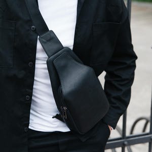 Borsa a tracolla in pelle da uomo, borsa a tracolla nera, borsa a tracolla, borsa a tracolla in pelle, borsa a tracolla, borsa a mano da uomo, zaino da viaggio