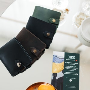 Cartera de cuero para hombres, billetera plegable para él, billetera de cuero para hombre, regalos para padrinos de boda, billetera minimalista para hombres, regalos de cumpleaños para hombres