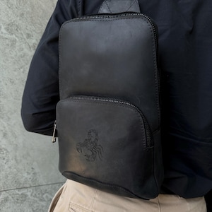 Borsa a tracolla in vera pelle per uomo: borsa a tracolla di lusso