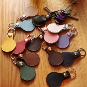 AirTag Lederhülle, AirTag Halter, AirTag Leder Schlüsselanhänger, AirTag Halter, Minimalist Tracker Cover, AirTag Schlüsselanhänger, AirTag Zubehör