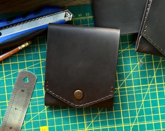 Handmade Leather Wallet, Personalized Leather Wallet, Custom Gift, Cash Card Holder, Front Pocket Flap Wallet, Christmas Gifts