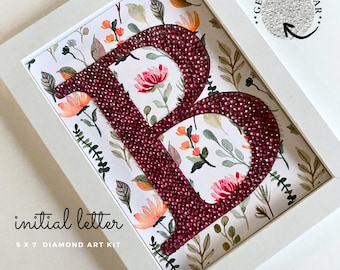 Personalized Diamond Painting Kit: Easy Gem Art Letter Craft, Custom Rhinestone Initial