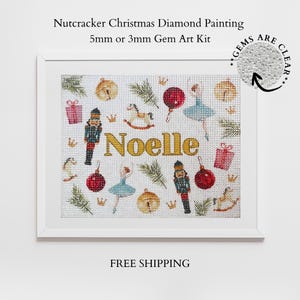 Custom Christmas Diamond Painting Gifted Craft-Kit With Personal Name Easy DIY Holiday Gem Art Make Your Own Nutcracker Diamond Painting Kit