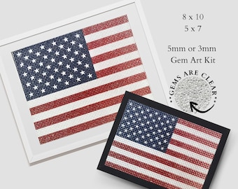 American Flag Diamond Painting Kit: Patriotic Gem Art Craft For Adults, DIY Wall Hanging Decor