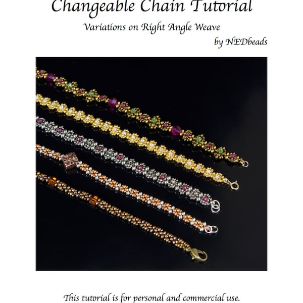 Beadweaving Tutorial - Changeable Chain, Variations on Right Angle Weave