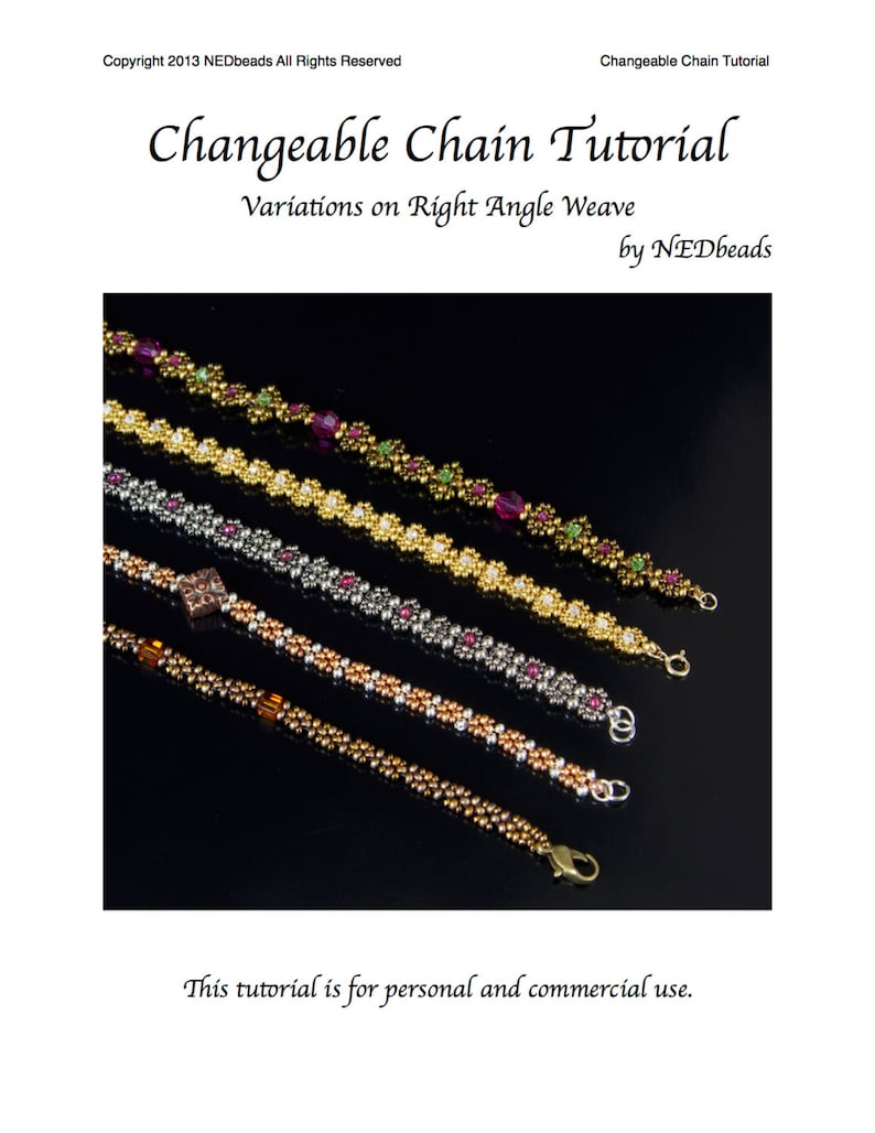 Beadweaving Tutorial Changeable Chain, Variations on Right Angle Weave image 1