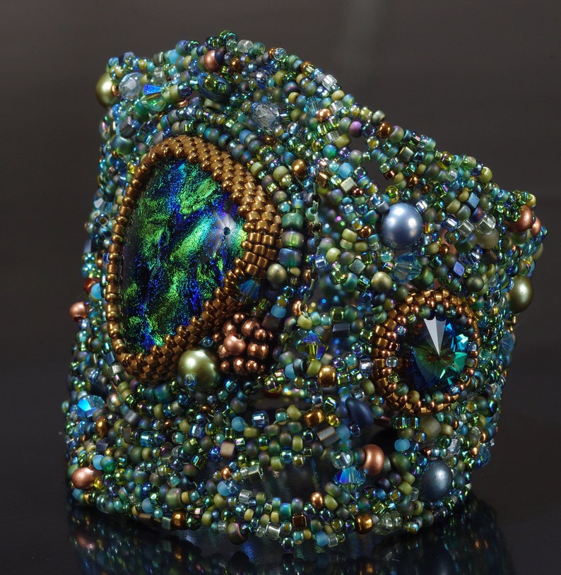 Atlantis Cuff Tutorial Combining Freeform Beadwork, Embroidery and Traditional Beadweaving image 2