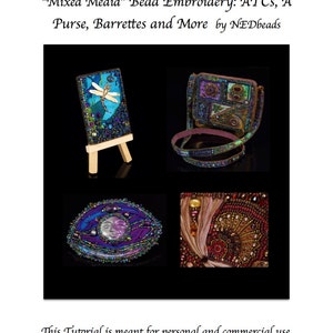 Mixed Media Bead Embroidery: ATCs Artist's Trading Cards, A Purse, Barrettes and More image 1