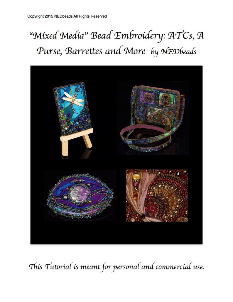 Mixed Media Bead Embroidery: ATCs Artist's Trading Cards, A Purse, Barrettes and More image 1