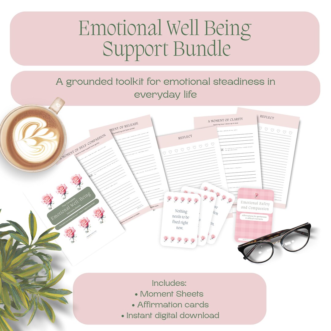 Emotional Well-being Toolkit Printable | Self Compassion Moment Sheets ...