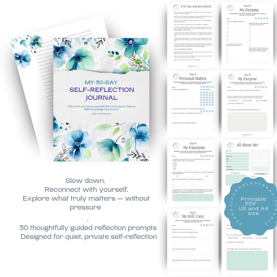 Weekly Reflection Self Journal.pdf My 30-day Self-reflection Journal – Gentle Guided Journal for Quiet ...