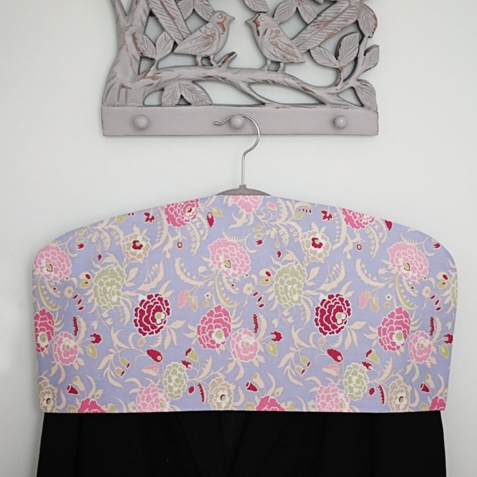 Garment cover in lavender with pink and green flowers NEW Etsy