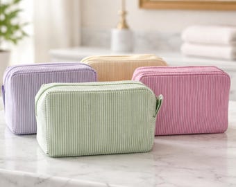 Seersucker Cosmetic Bag