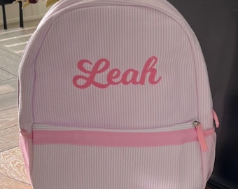 Personalized Seersucker Backpack for Kids