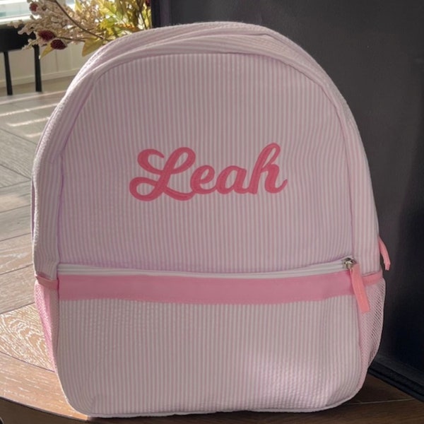 Personalized Seersucker Backpack for Kids