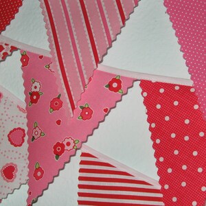 Mini pennant fabric banner Valentines Day I Love You childrens decor, party decor or photo prop READY TO SHIP image 3