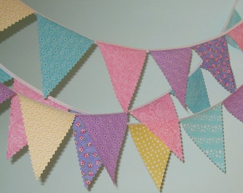 Mini pennant fabric banner -Spring- childrens decor, party decor or photo prop