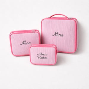 Personalized Seersucker Packing Cubes