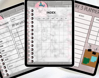 undated planner, planner , goodnotes, planner minimal, planner simple, digital calendar,
