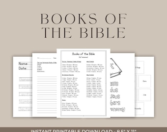 Books of the Bible Workbook PDF | Memorization & Copywork Activity Pages | Coloring, Quiz, Journaling | Digital Download for Kids + Adults