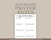 Printable Prayer Journal Page | ACTS Prayer Method | Christian Prayer Tracker | Daily Prayer Worksheet for Women & Teens | Digital Download