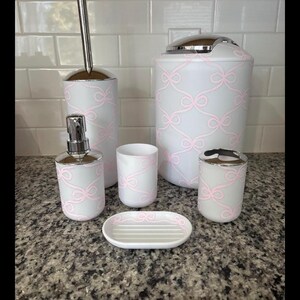 String Bow Bathroom Accessories Set - Etsy