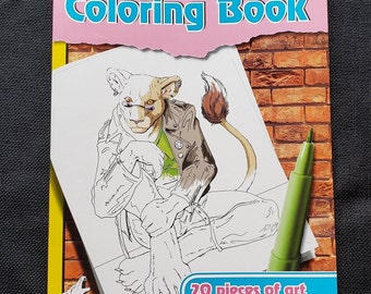 picture Furry Art Coloring Pages furry coloring book etsy
