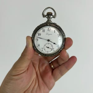 Antique Longines Pocket Watch Swiss Mechanical Open Face Old - serviced