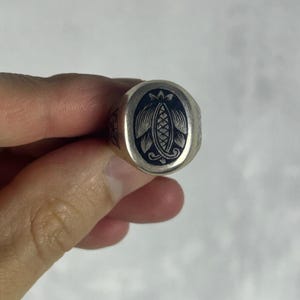 Vintage Ring with niello Silver 875 test star the USSR Women&#39;s Men&#39;s Jewelry