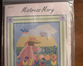 Mistress Mary Nursery Rhyme applique Wallhanging Pattern by Brandywine Design